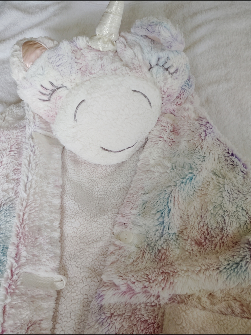 Womens Unicorn Snuggle Wrap Throw Hoodie Blanket Super Soft Rainbow Colors